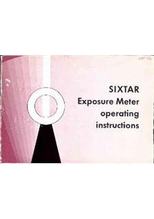 Gossen Sixtar manual. Camera Instructions.